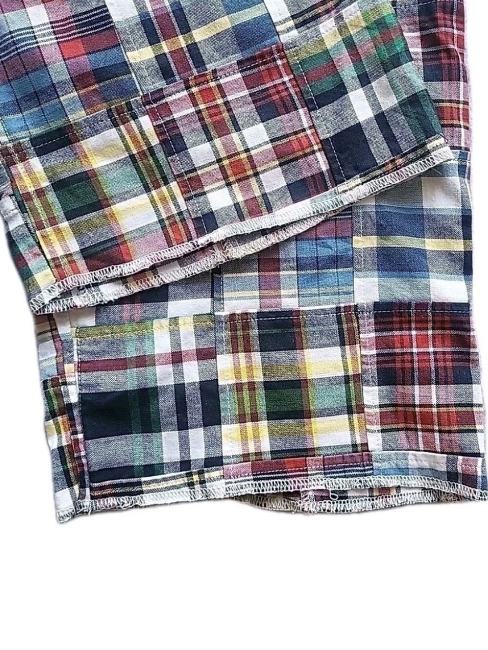 Castaway Nantucket Island Pants Mens 34 Multicolor Madras Plaid Patchwork Cotton - Picture 7 of 13